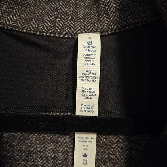 LULULEMON Base Runner 1/2 Zip Heathered Herringbone Heathered Black SIZE 4 New - Picture 6 of 6